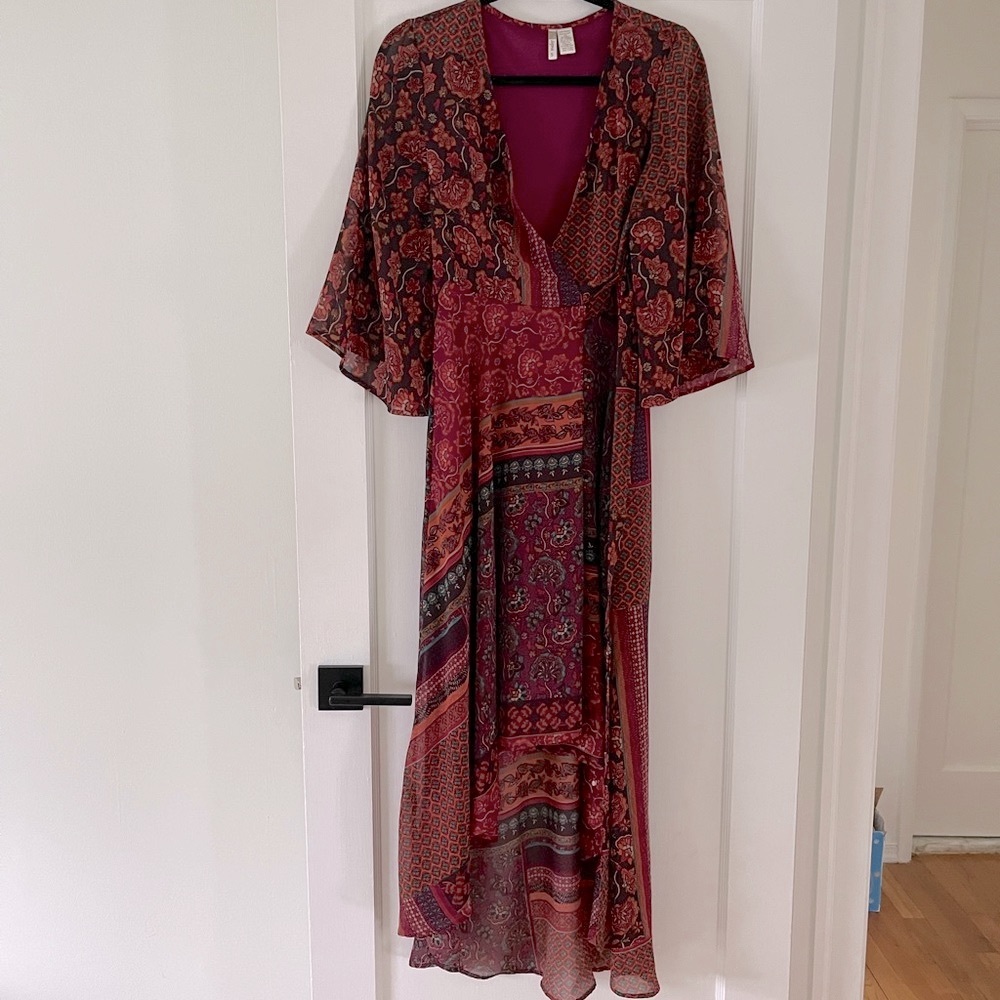 Multi floral Bohemian High Low Dress